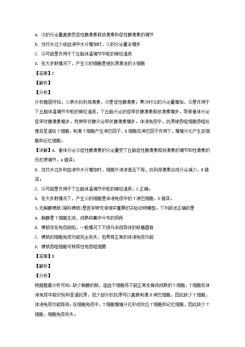 2018-2019学年广东省潮州市高二上学期期末教学质量检测理科综合生物试题 解析版02