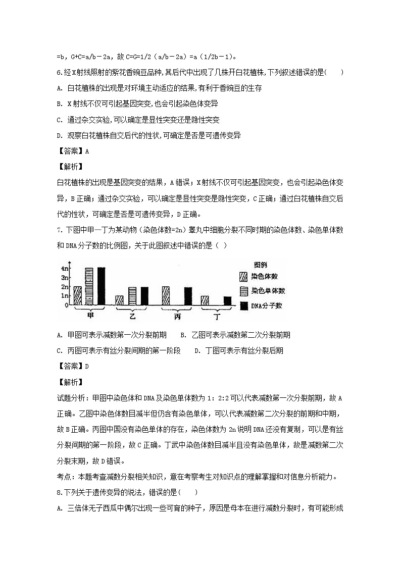 2018-2019学年贵州省思南中学高二上学期期末考试生物试题 解析版03