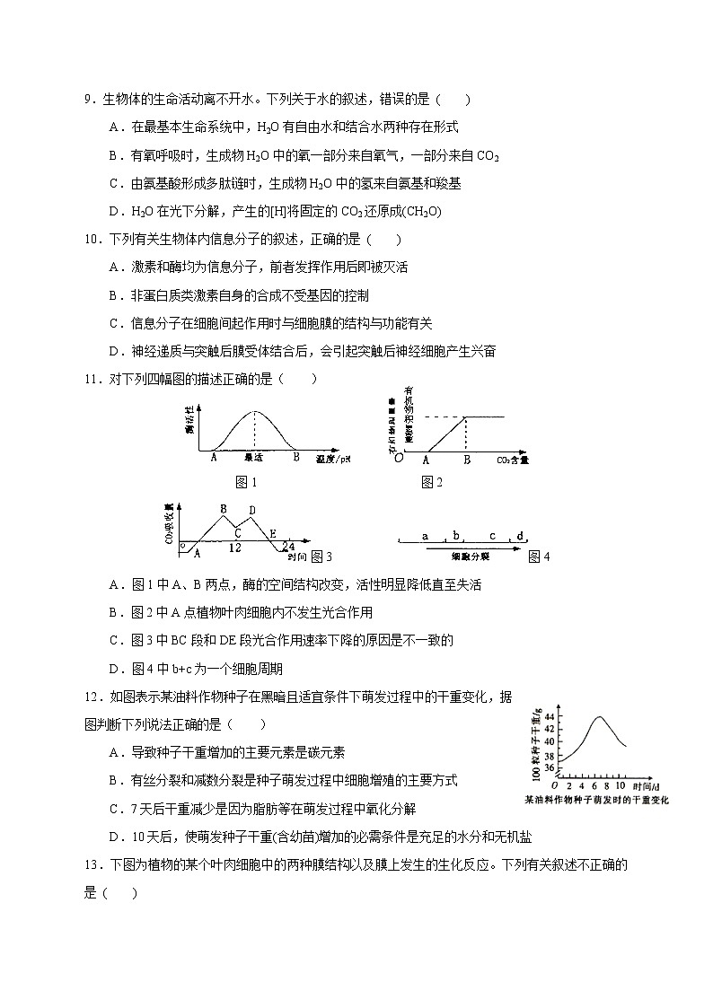 2018-2019学年河南省信阳高级中学高二上学期期末考试生物试题 word版03