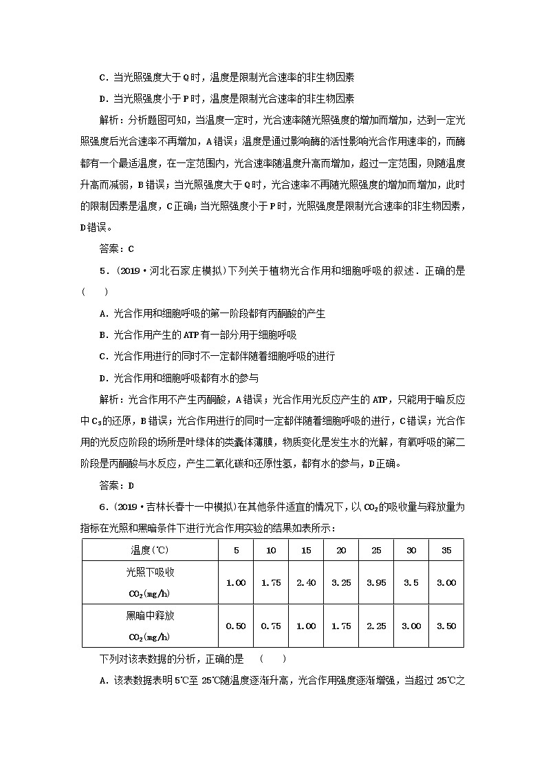 2021高考生物一轮复习课时作业14光合作用与细胞呼吸的关系含解析第3页
