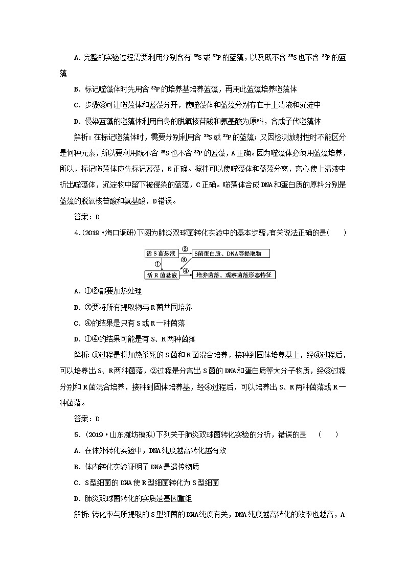 2021高考生物一轮复习课时作业24DNA是主要的遗传物质含解析 练习02
