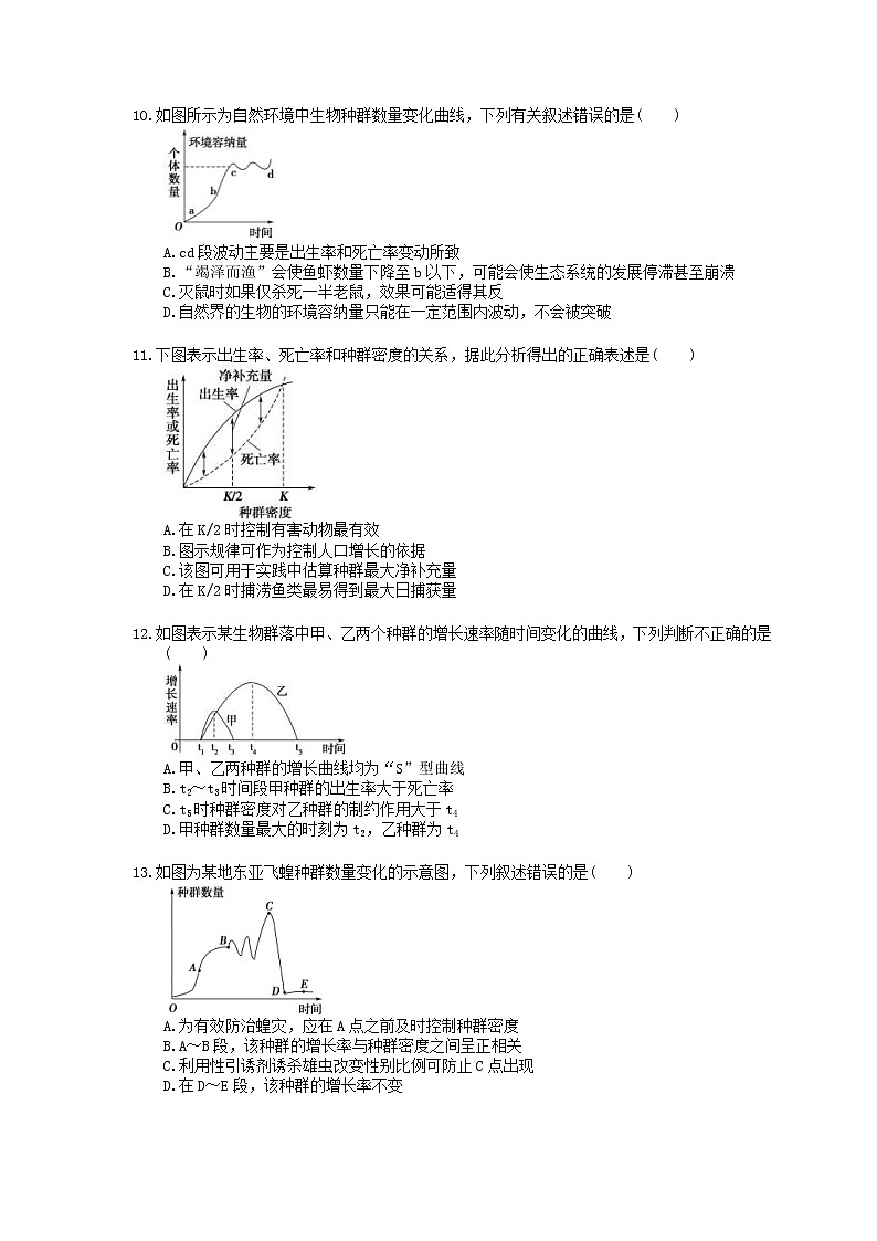 2020年苏教版高中生物必修三 课时作业《种群数量的变化》(含答案解析)第3页