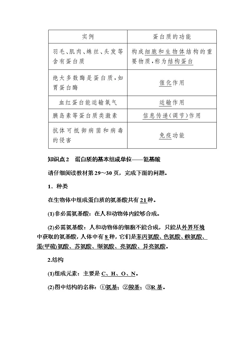 （新）人教版高中生物必修1教学讲义：2-4蛋白质是生命活动的主要承担者02
