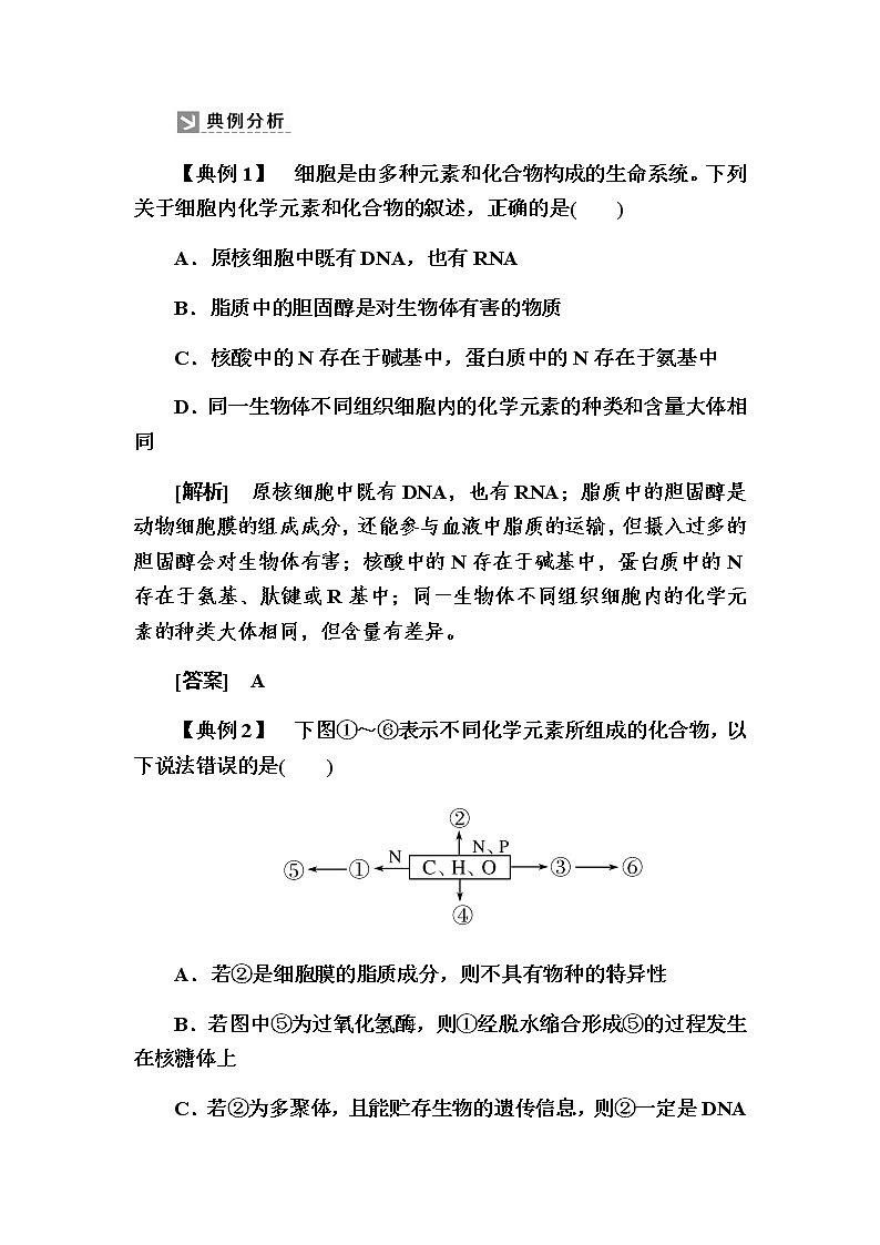 （新）人教版高中生物必修1教学讲义：章末整合提升2　组成细胞的分子02