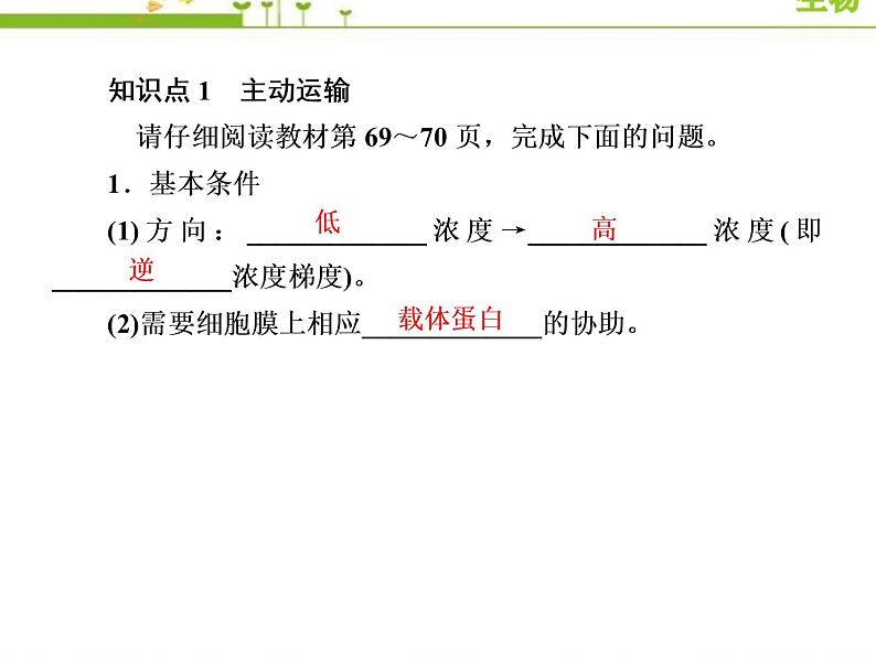 （新）人教版高中生物必修1教学课件：4-2主动运输与胞吞、胞吐06