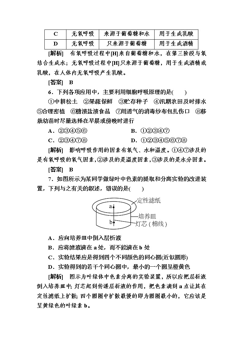 （新）人教版高中生物必修1单元质量检测：5　细胞的能量供应和利用（含解析）03