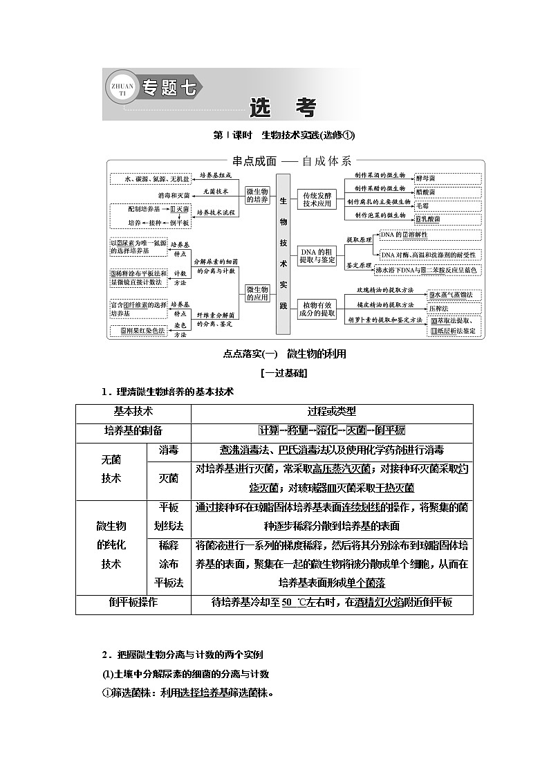 2019高考生物全程备考二轮复习教师用书：专题七选考第1页