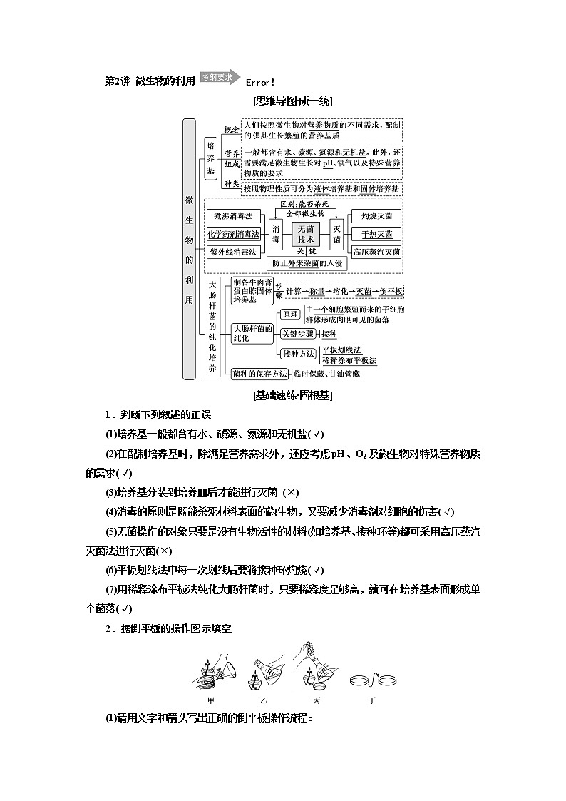 2020版高考一轮复习生物江苏专版讲义：选修1 第2讲　微生物的利用01