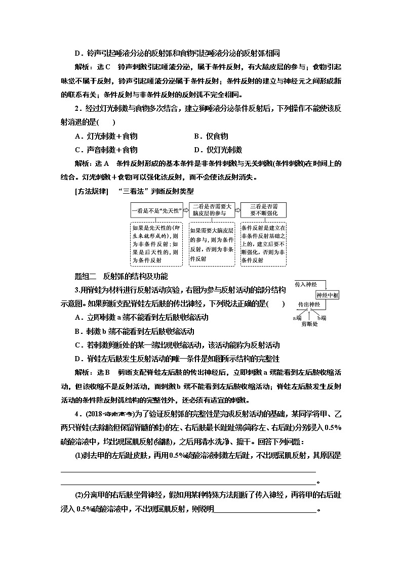 2020版高考一轮复习生物江苏专版讲义：必修3 第一单元 第2讲　通过神经系统的调节02