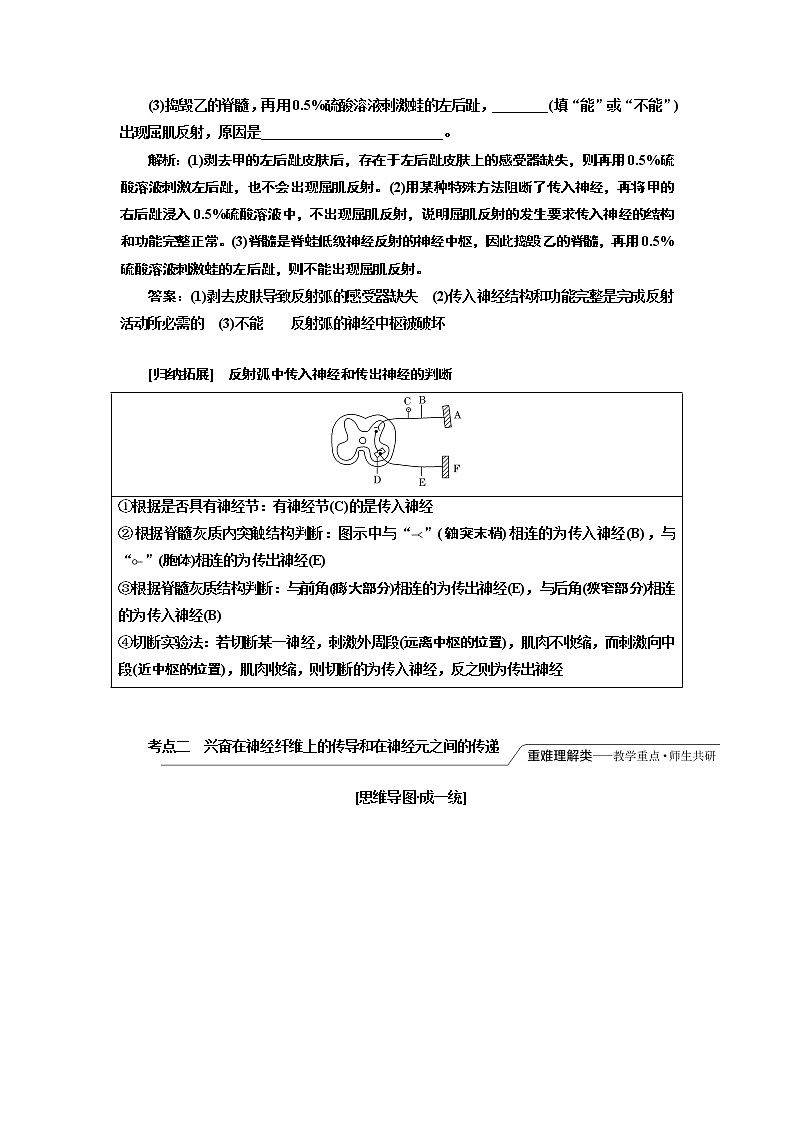 2020版高考一轮复习生物江苏专版讲义：必修3 第一单元 第2讲　通过神经系统的调节03
