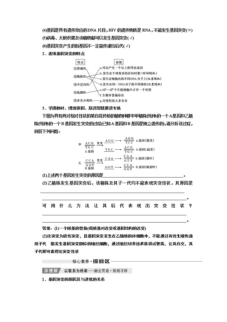 2020版高考一轮复习生物新课改省份专用讲义：第七单元 第一讲 基因突变和基因重组02