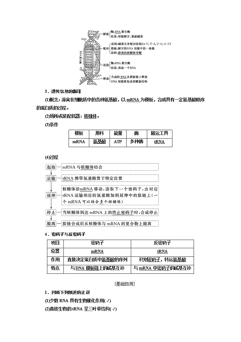 2020版高考一轮复习生物新课改省份专用讲义：第六单元 第三讲 基因的表达02