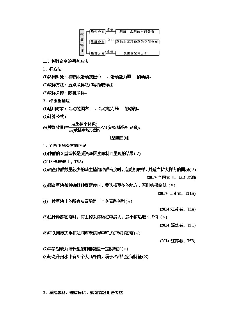 2020版高考一轮复习生物新课改省份专用讲义：第十单元 第一讲 种群的特征和数量变化02