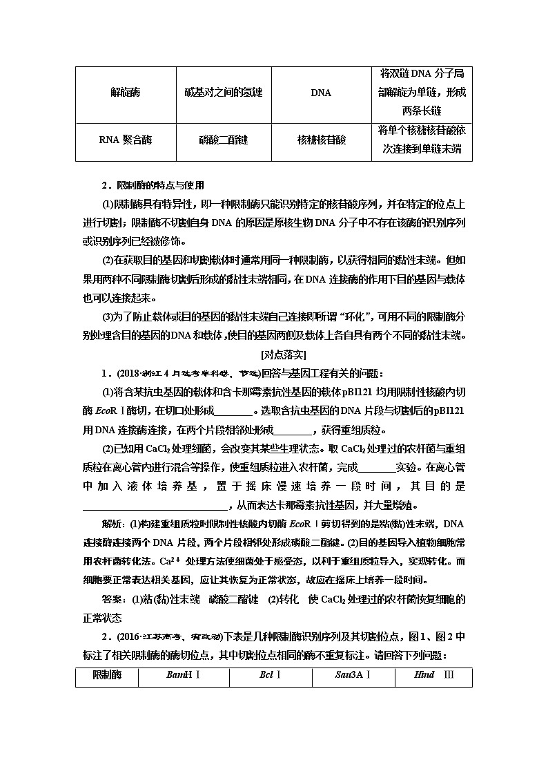2020版高考一轮复习生物新课改省份专用讲义：第十二单元 第二讲 基因工程03