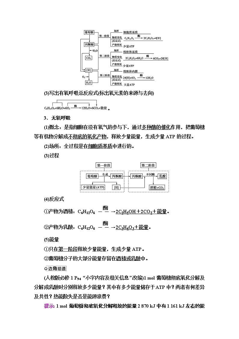 2021高三生物人教版一轮教师用书：必修1第3单元第2讲　细胞呼吸第2页