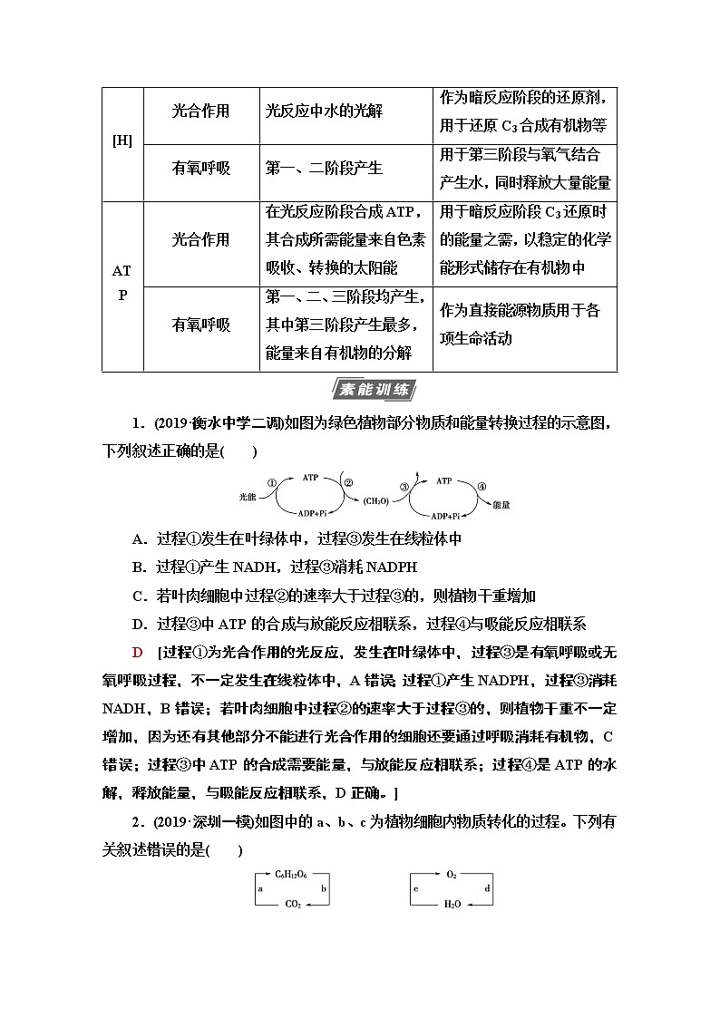 2021高三生物人教版一轮教师用书：必修1第3单元素养加强课2光合作用细胞呼吸的综合03
