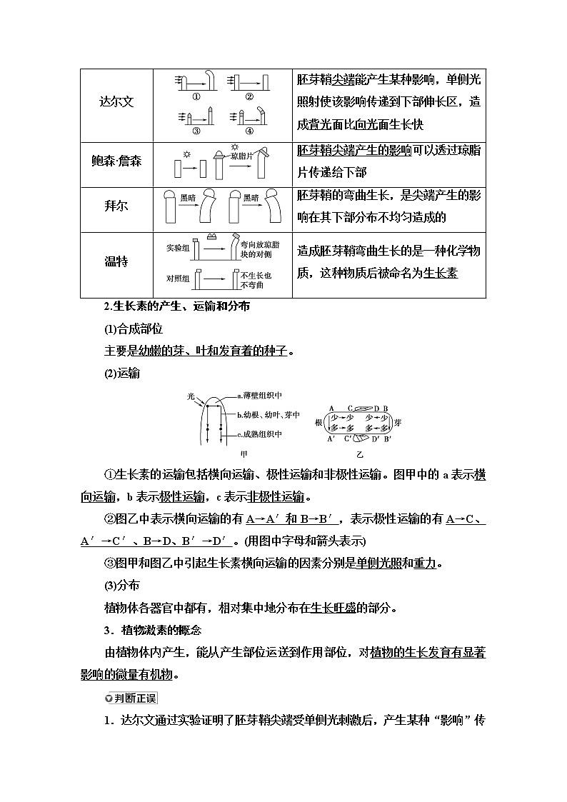 2021高三生物人教版一轮教师用书：必修3第8单元第5讲　植物的激素调节第2页