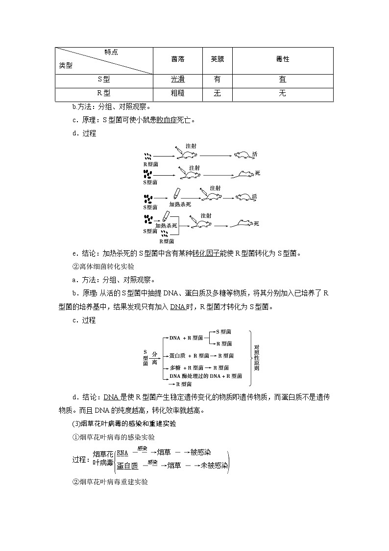 2021版浙江新高考选考生物一轮复习教师用书：第17讲　核酸是遗传物质的证据、DNA的分子结构和特点02
