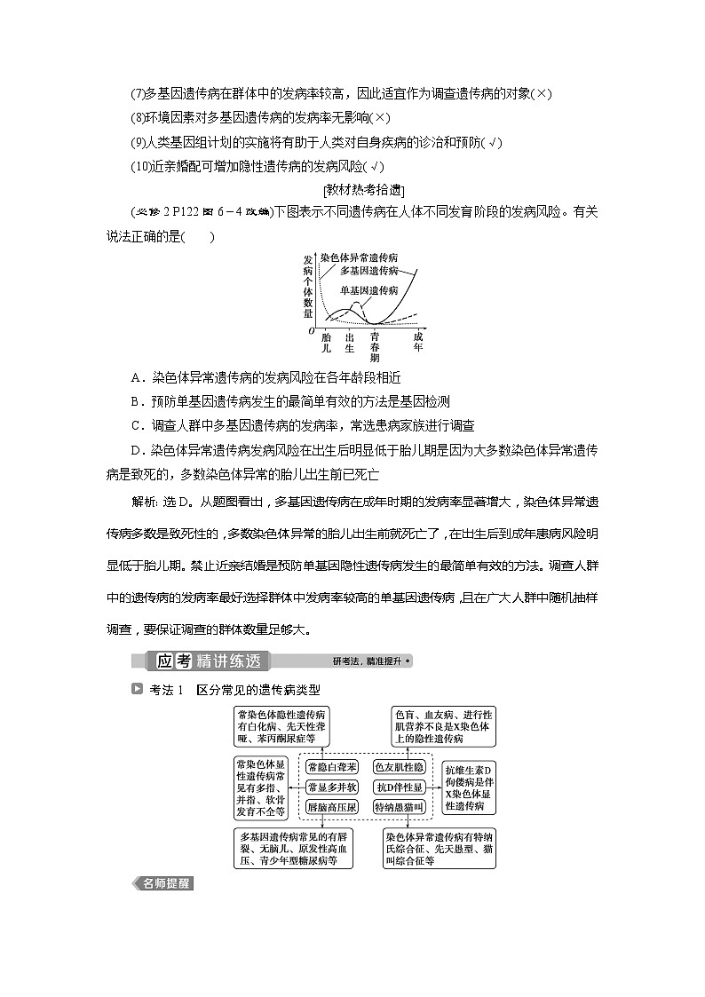 2021版浙江新高考选考生物一轮复习教师用书：第16讲　遗传与人类健康02