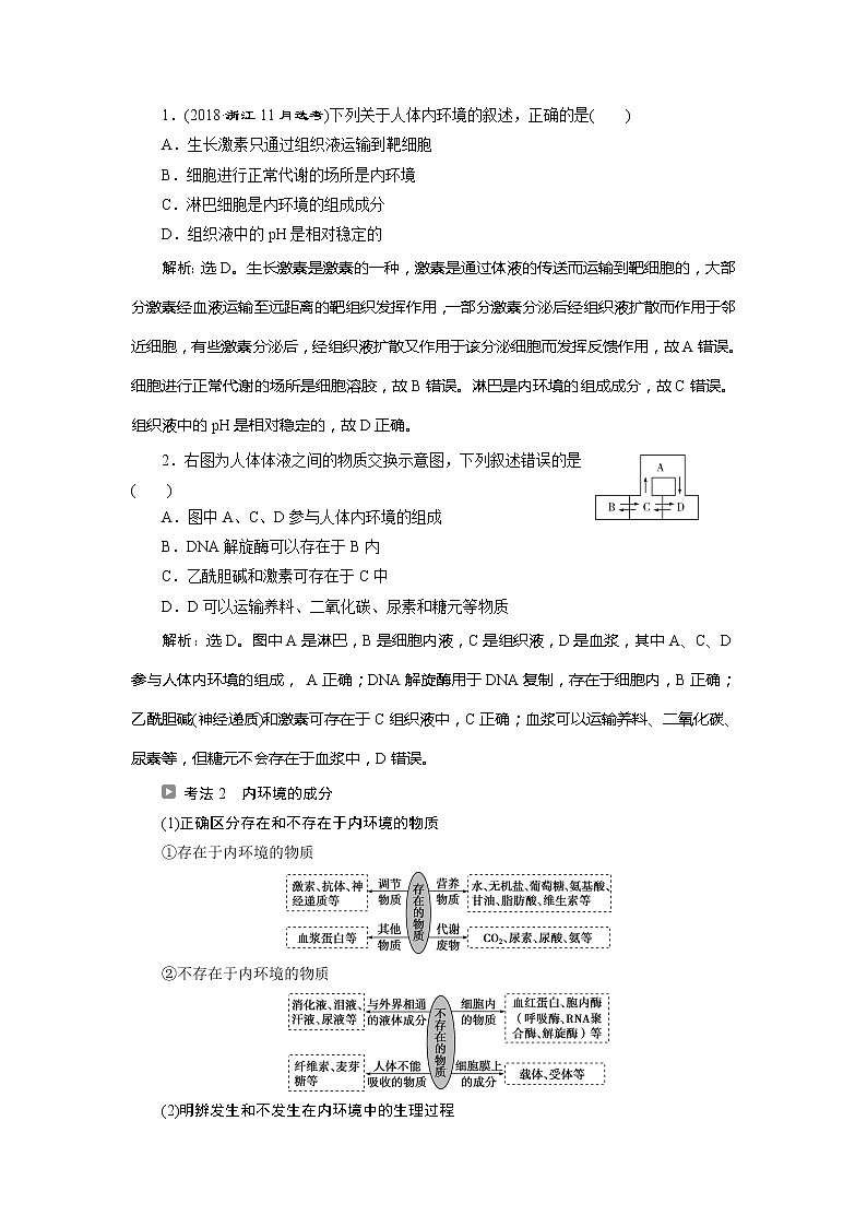 2021版浙江新高考选考生物一轮复习教师用书：第22讲　内环境稳态与体温调节03