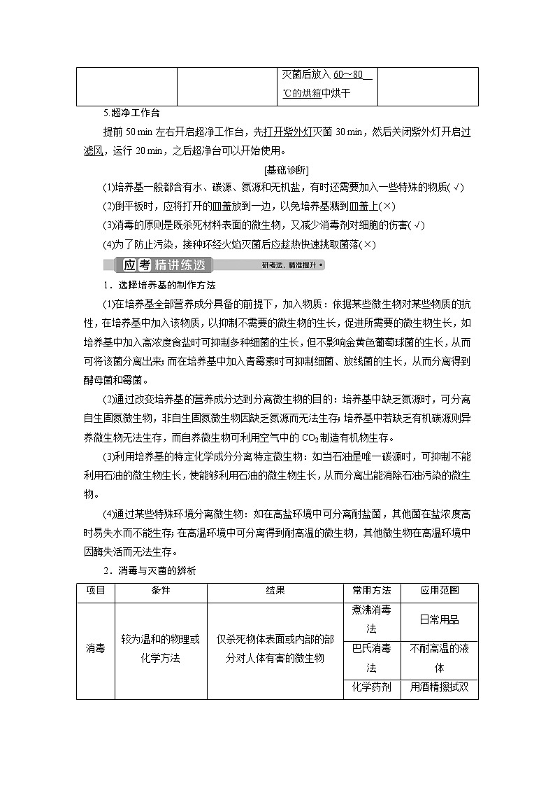 2021版浙江新高考选考生物一轮复习教师用书：第31讲　微生物的利用03