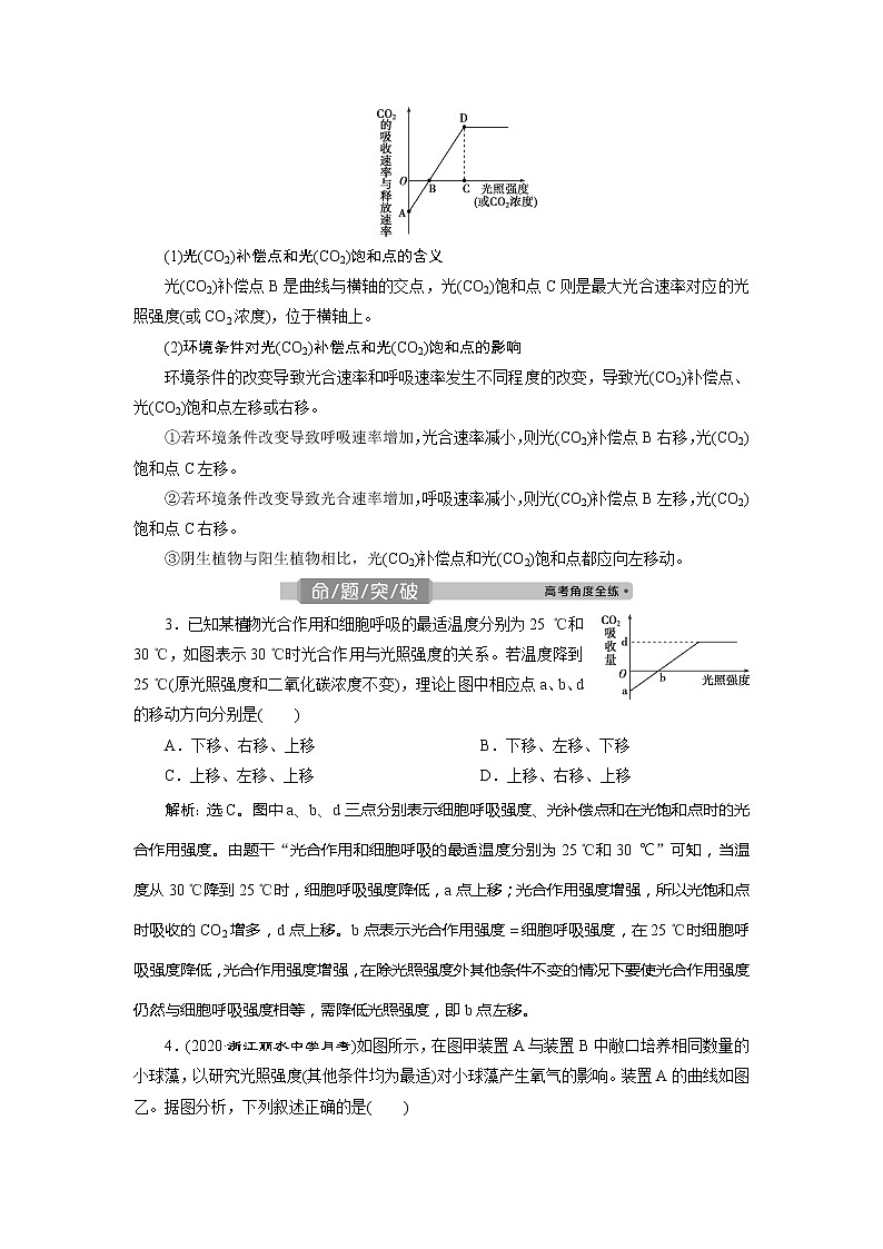 2021版浙江新高考选考生物一轮复习教师用书：热考题型强化增分课（一）　光合作用与细胞呼吸的综合应用第3页