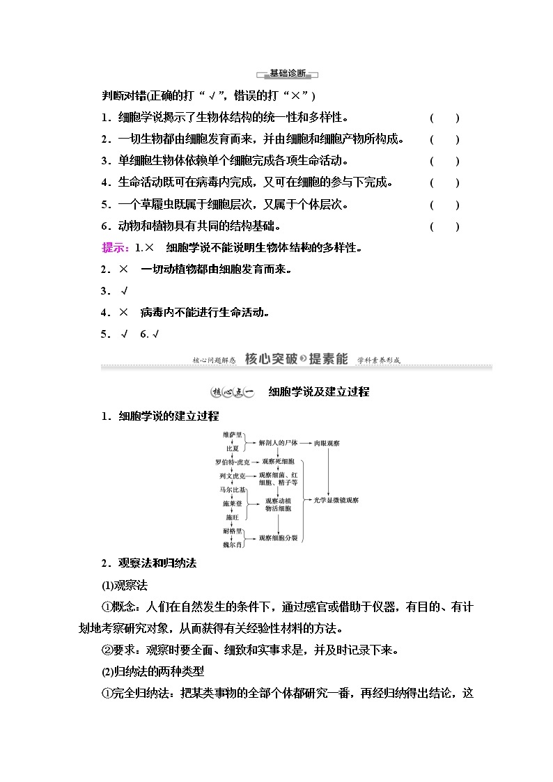 （新）人教版必修1学案：第1章 第1节　细胞是生命活动的基本单位（含解析）03