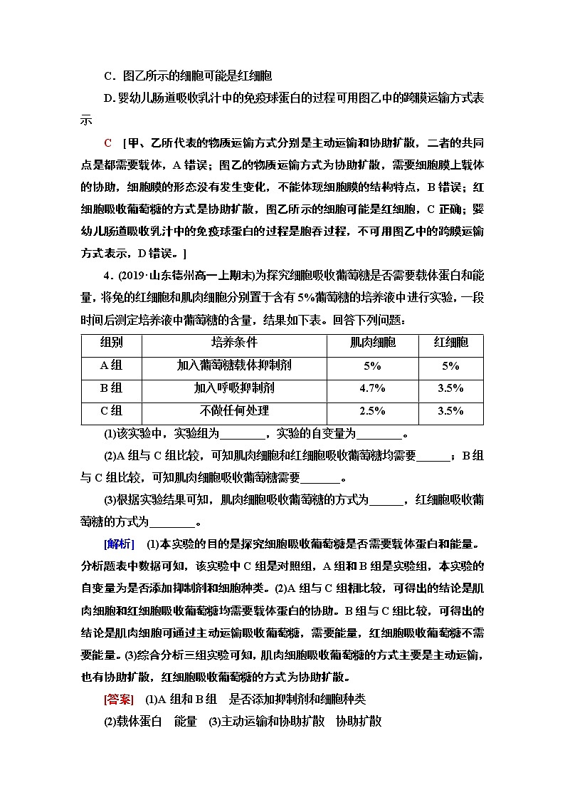 （新）人教版必修1课时分层作业：4.2　主动运输与胞吞、胞吐（含解析） 练习02