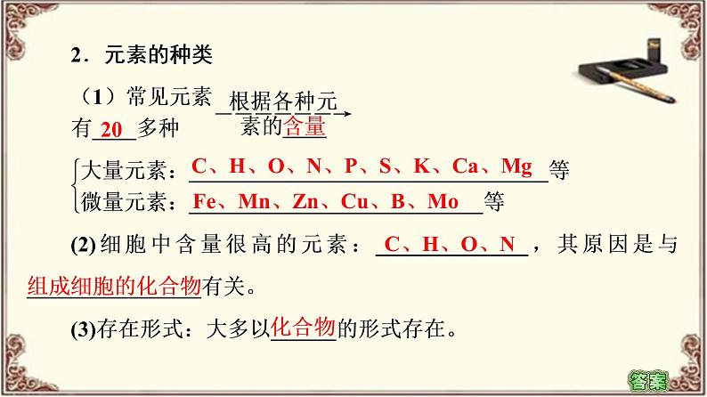 （新）人教版必修1：第2章 第1节　细胞中的元素和化合物 PPT课件06