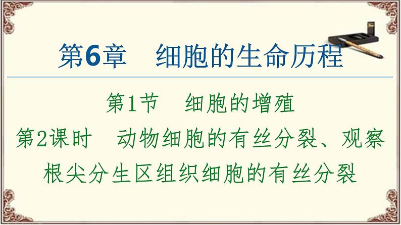 （新）人教版必修1：第6章 第1节 第2课时　动物细胞的有丝分裂、观察根尖分生区组织细胞的有丝分裂 PPT课件01