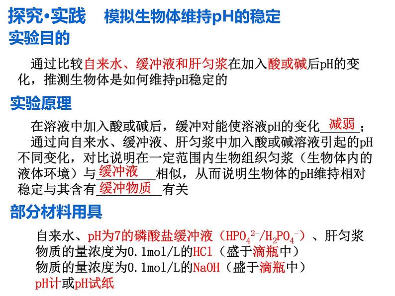 1.2 内环境的稳态  课件 人教版（2019）选择性必修103