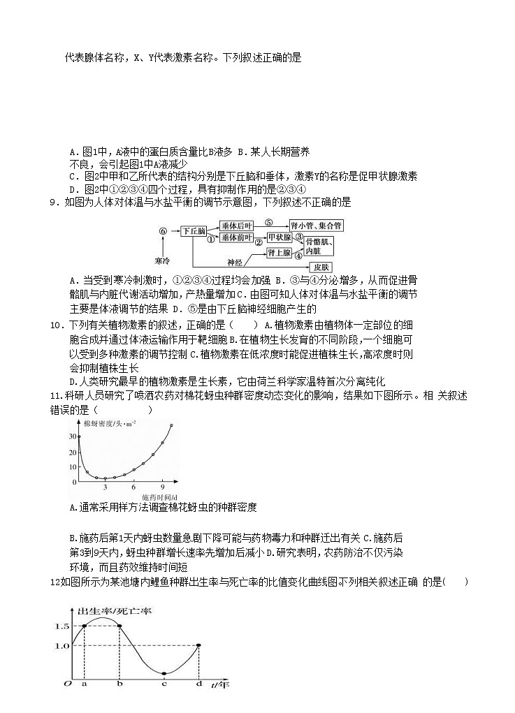 江苏省启东中学2020-2021学年高二上学期期初考试 生物（含答案）02