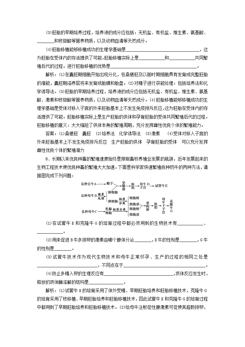 新课改专用2020版高考生物一轮复习课下达标检测40《胚胎工程及生物技术的安全性和伦理问题》(含解析)03