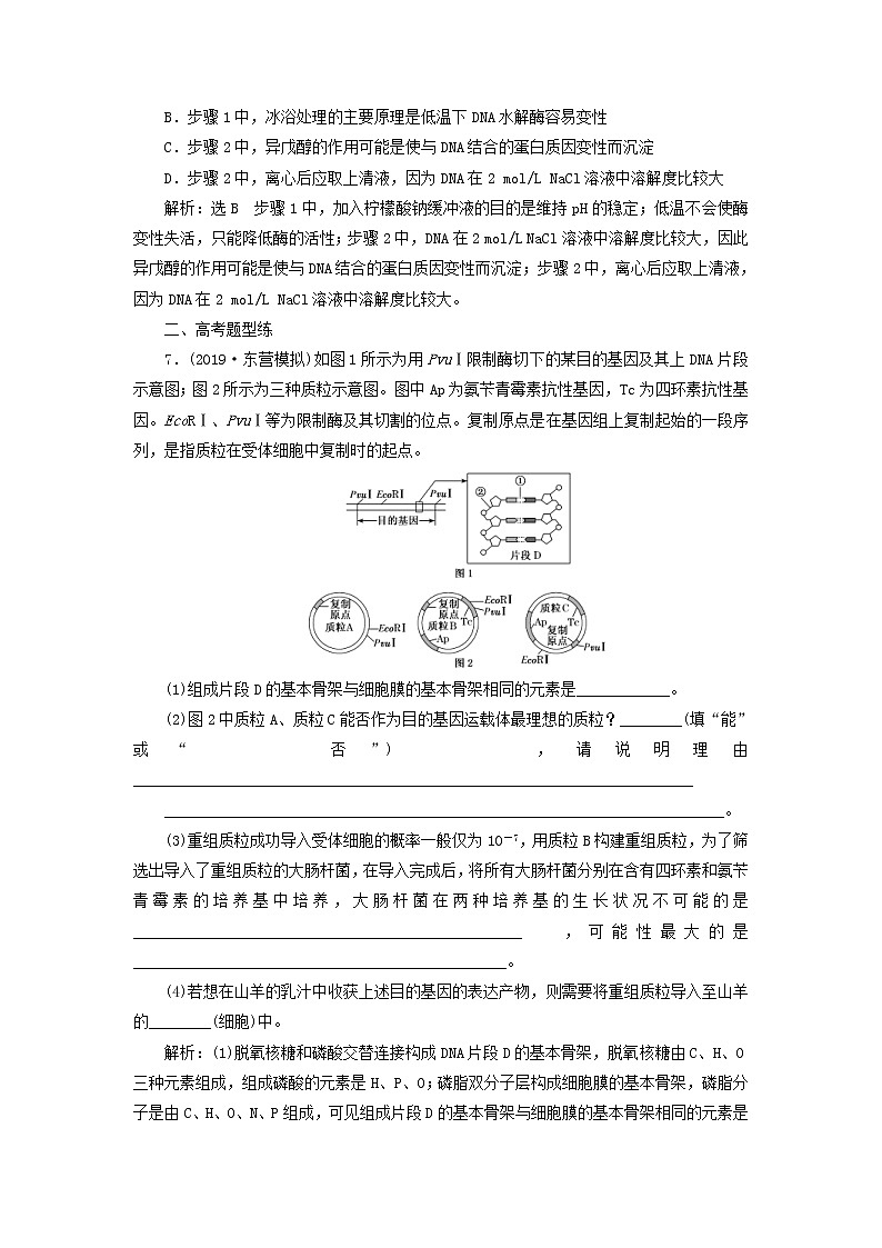 新课改专用2020版高考生物一轮复习课下达标检测38《基因工程》(含解析)03