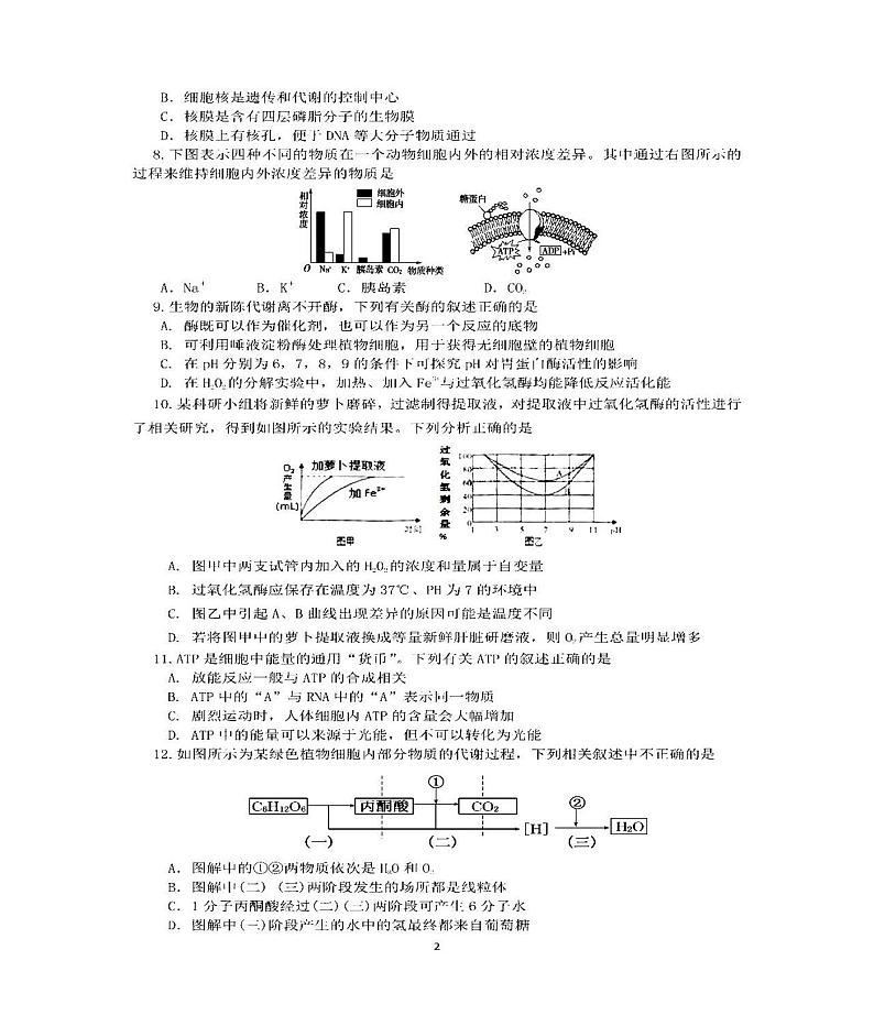 2021湖北龙泉中学、荆州中学、宜昌一中9月联考高三生物试卷答案02