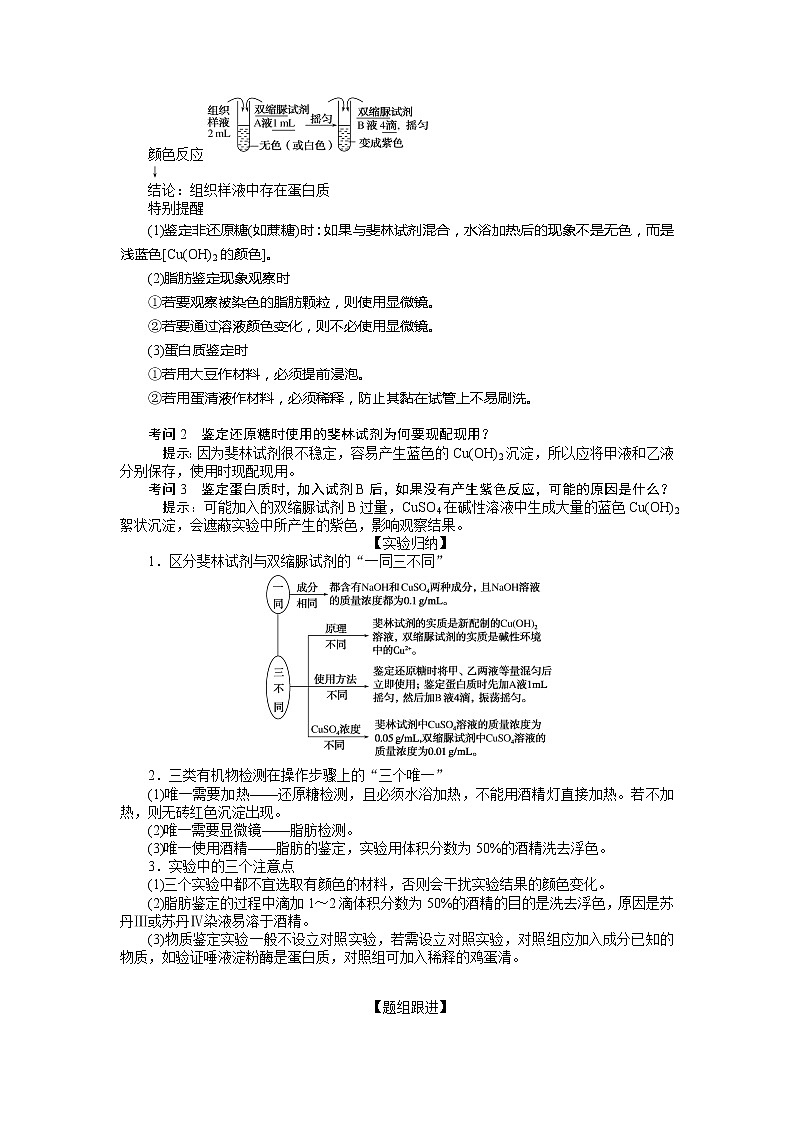 2020版《全程复习方略》高考生物一轮复习高考必考教材实验（二）——检测生物组织中的糖类、脂肪和蛋白质02