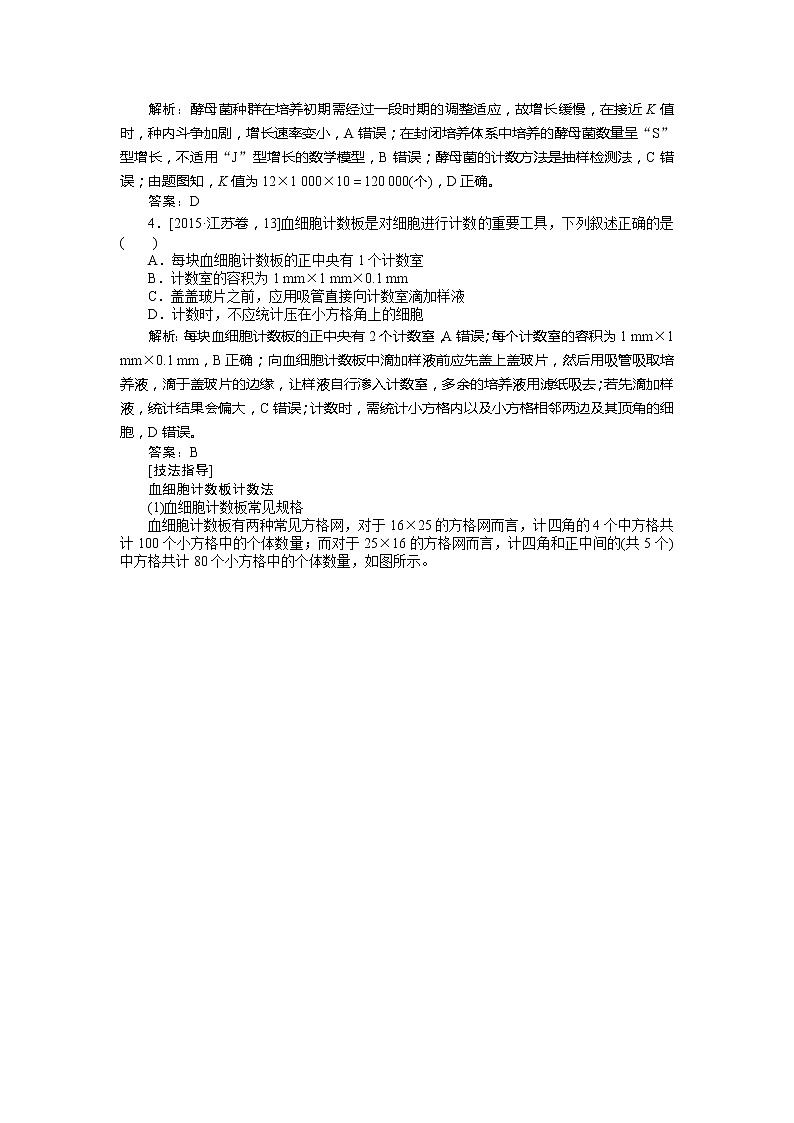 2020版《全程复习方略》高考生物一轮复习高考必考教材实验（十三）——探究培养液中酵母菌数量的动态变化 学案03