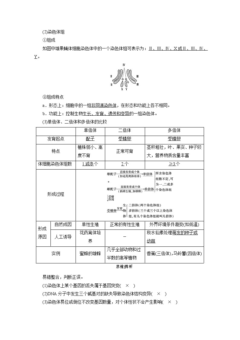 2021新高考生物人教版一轮学案：必修部分模块2第3单元第2讲　染色体变异与育种第2页