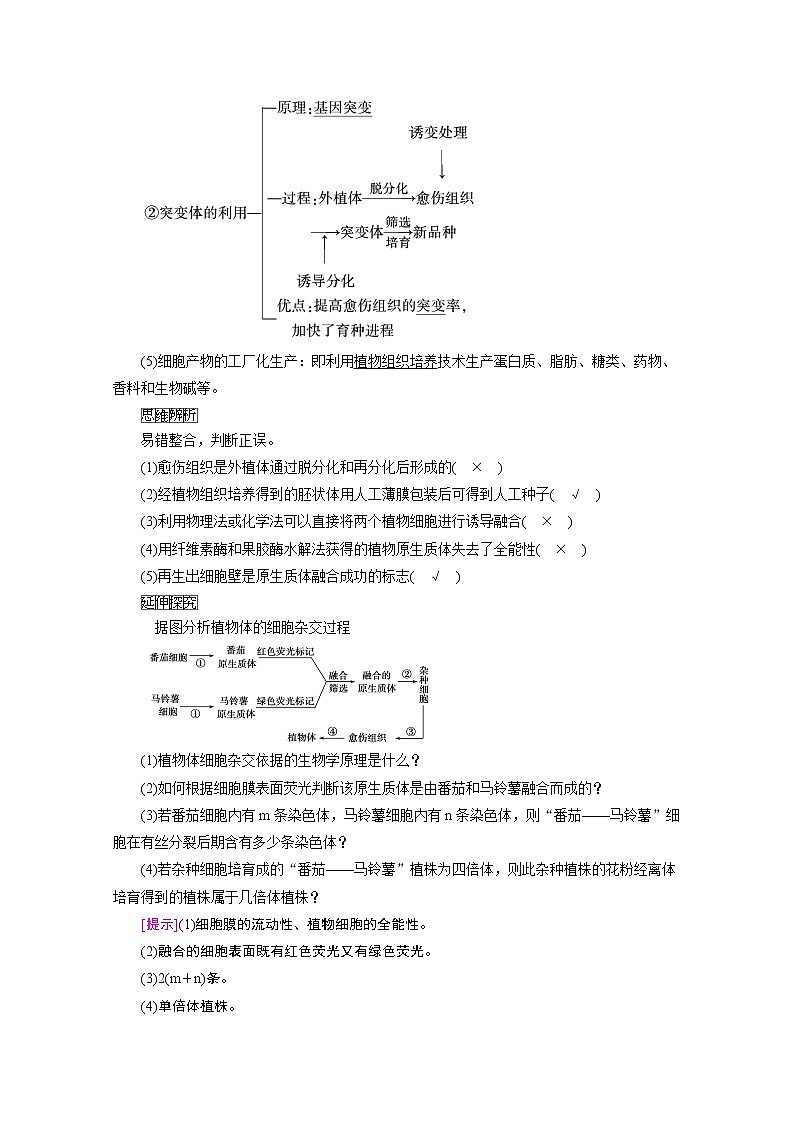 2021新高考生物人教版一轮学案：选择性必修部分模块3第2单元第2讲　细胞工程03