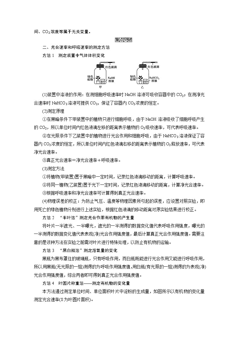 2021新高考生物人教版一轮学案：难点加强专题（一）　植物“三率”的判定、测量与相关曲线第3页
