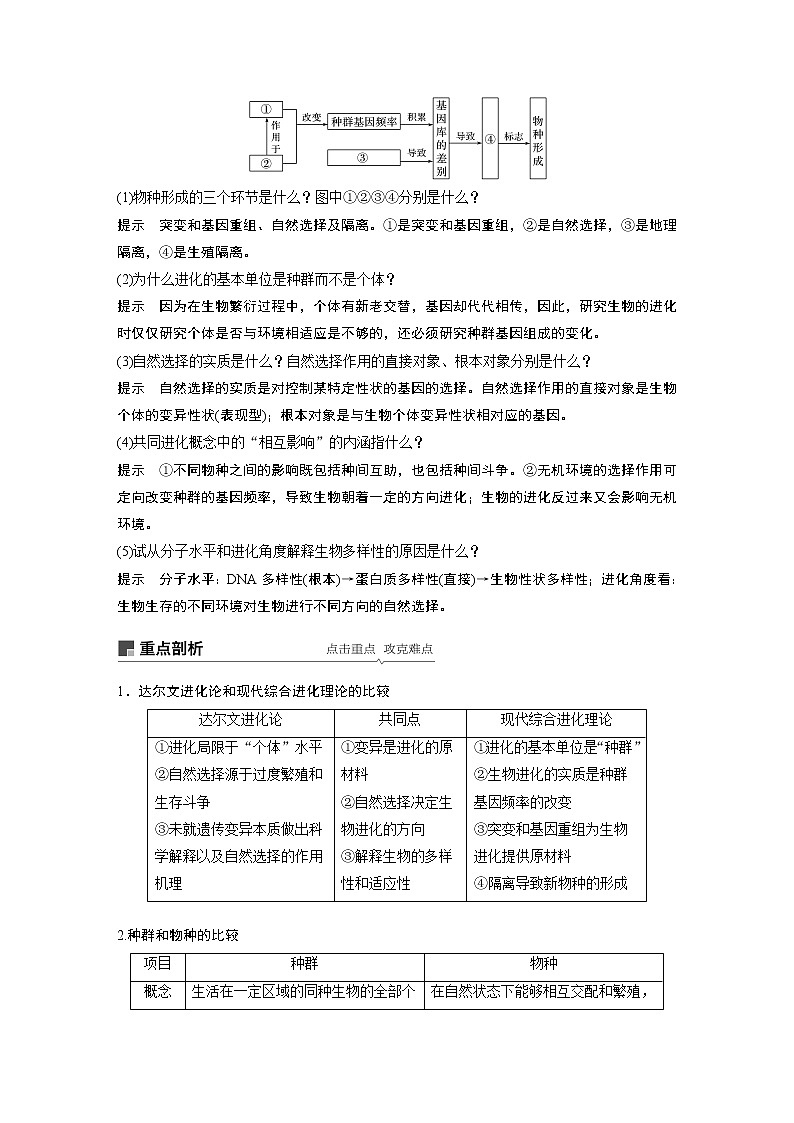 2020版生物新导学大一轮苏教讲义：第七单元　生物的变异、育种和进化第23讲第3页