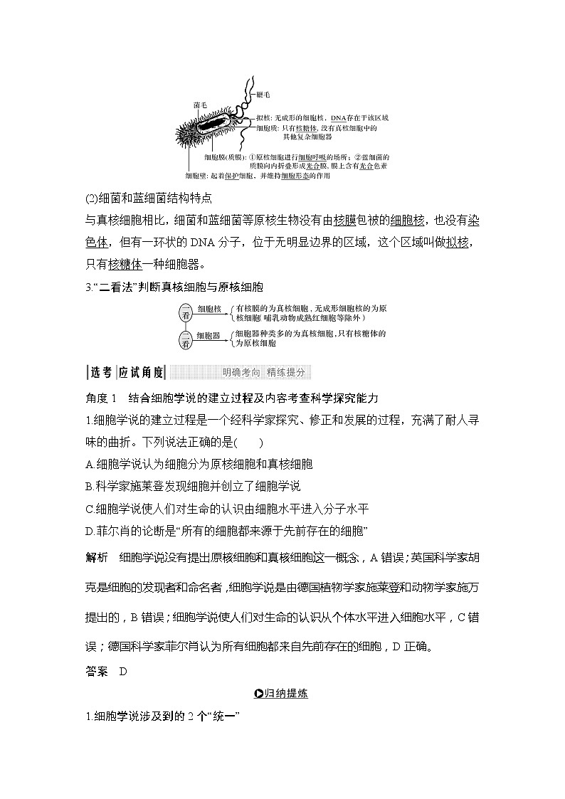 2020版生物浙江高考选考一轮复习讲义：第2讲细胞概述、细胞膜、细胞壁、原核细胞第3页