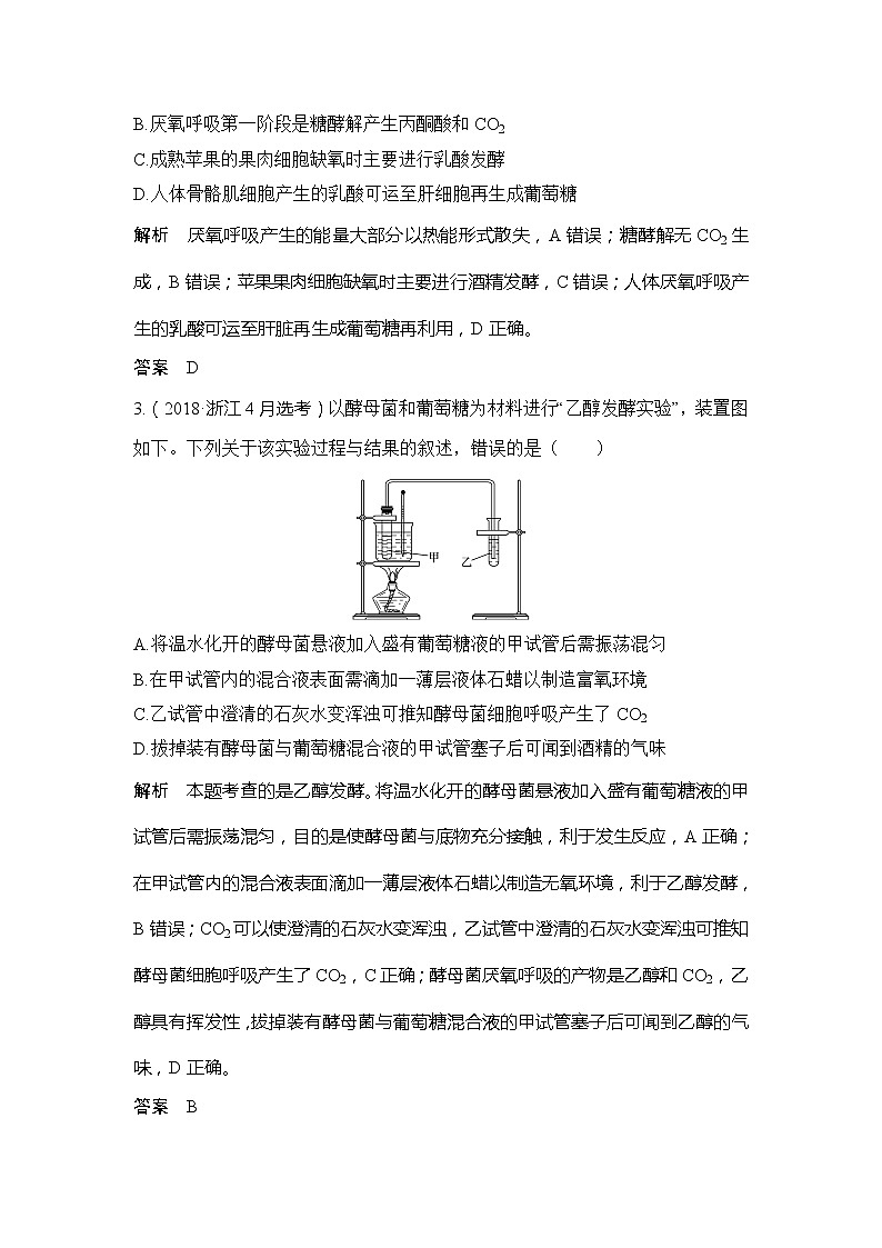 2020版生物浙江高考选考一轮复习讲义：第6讲细胞呼吸第2页