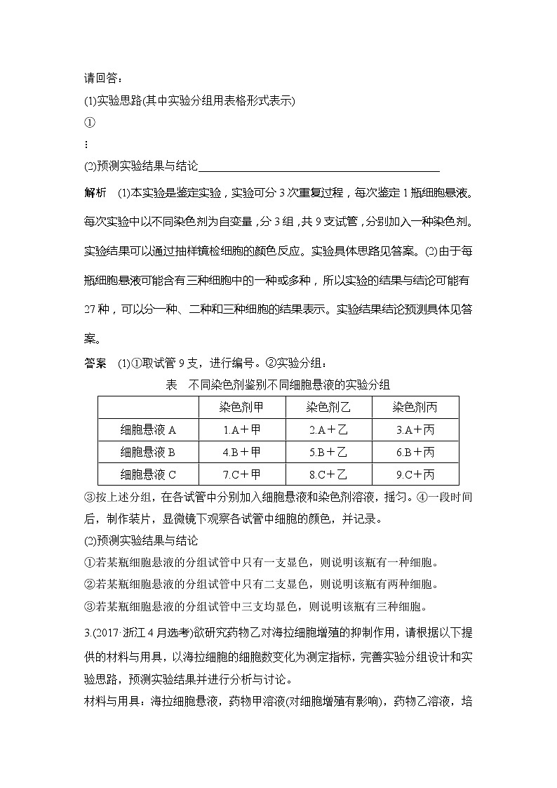 2020版生物浙江高考选考一轮复习讲义：第28讲实验题型的解题突破03