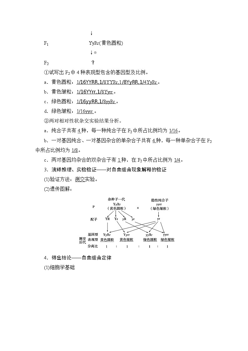 2020版新一线高考生物（人教版）一轮复习教学案：第5单元第2讲孟德尔的豌豆杂交实验（二）02
