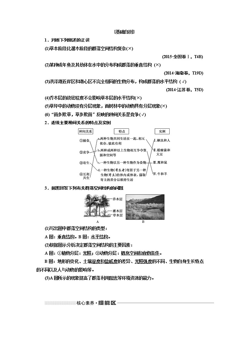 2020版高考一轮复习生物通用版学案：第十单元第二讲群落的结构和演替02