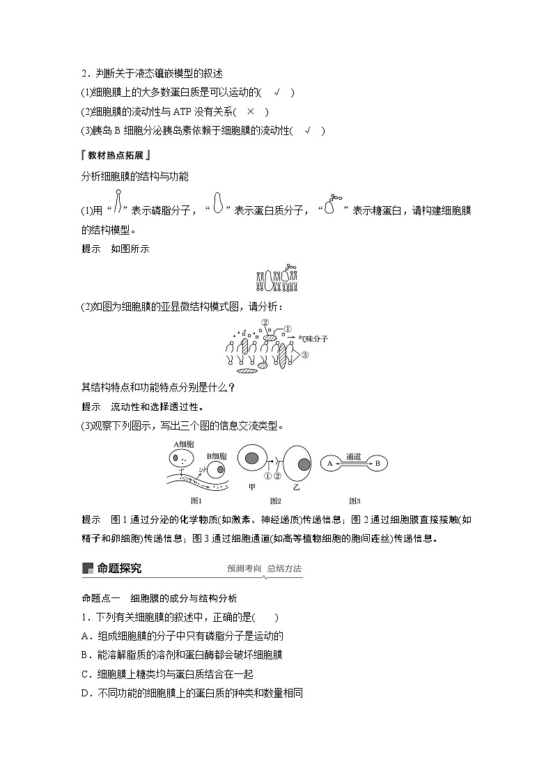 2020版生物新导学大一轮北师大版讲义：第二单元细胞的结构与细胞内外的物质交换第4讲第3页