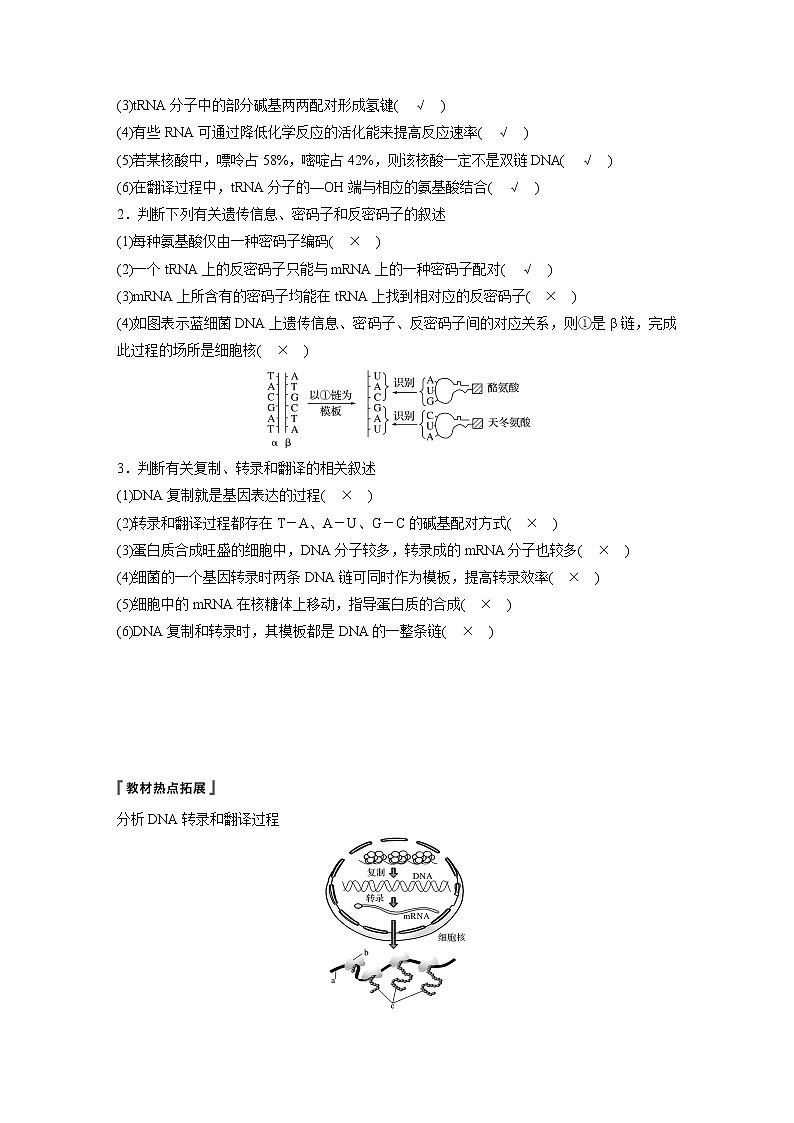 2020版生物新导学大一轮北师大版讲义：第五单元遗传的分子基础第16讲第3页