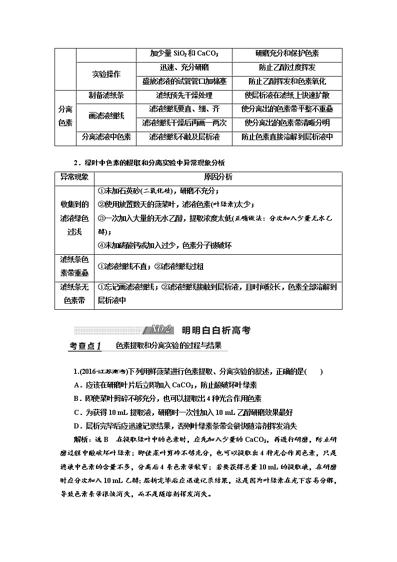 2020版高考生物新创新一轮复习通用版讲义：必修①第三单元第3讲能量之源——光与光合作用02