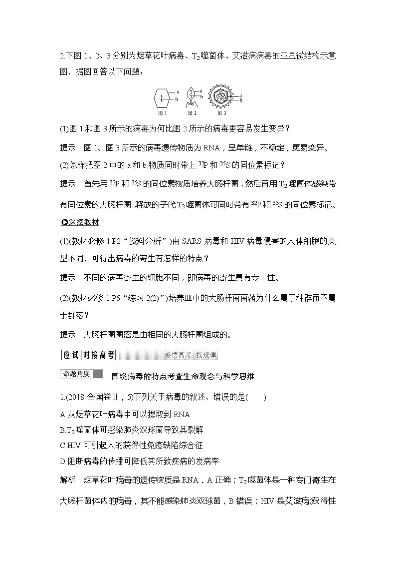 2020版高考生物新设计大一轮新高考（鲁京津琼）讲义：第一单元组成细胞的分子第1讲第2页